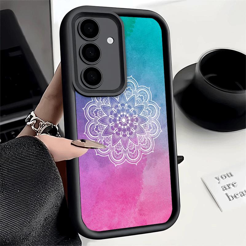 Phone Case for Samsung Galaxy S26 S25 Ultra S24 FE Mandala Style Pattern Shell S23 Plus S22 + S21 S20 5G Soft Silicone Funda