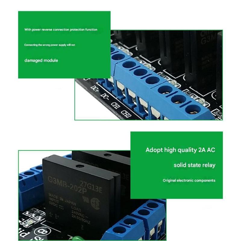 5V 12V 24V SSR Module High Level Input 2A Current Capacity LED Indicator For Electrical Control Systems