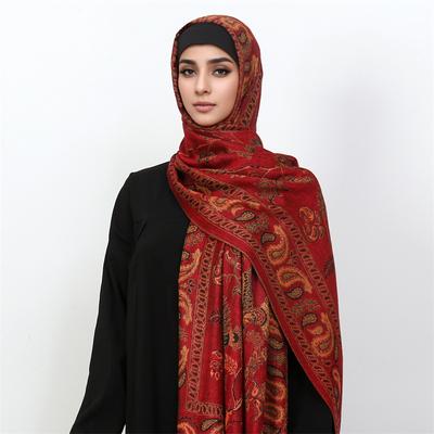 1Pcs Winter Women Scarf Jacquard Bird Designer Bohemia Style Tassel Muslim Hijab Red Gift Cashmere Pashmina Wrap
