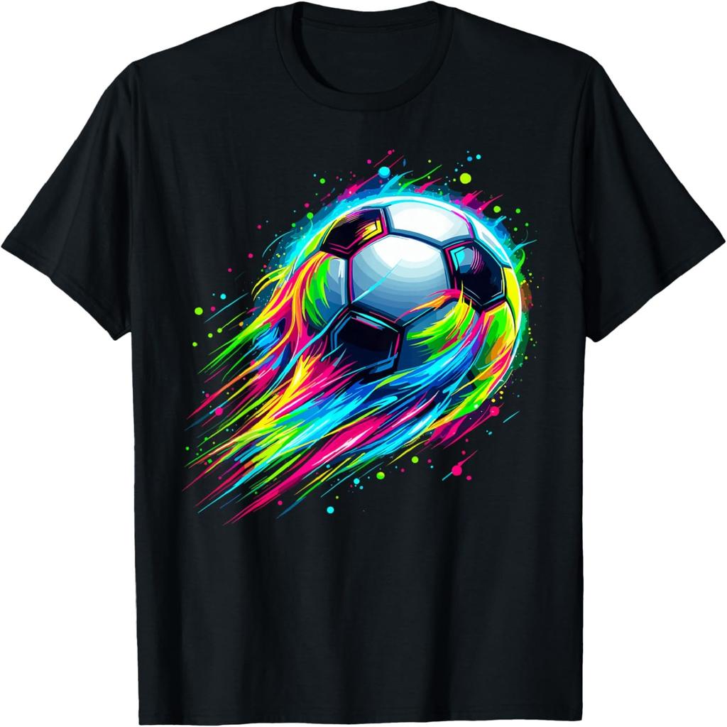 T-shirt Calcio Pallone da Calcio Tie Dye Colorato