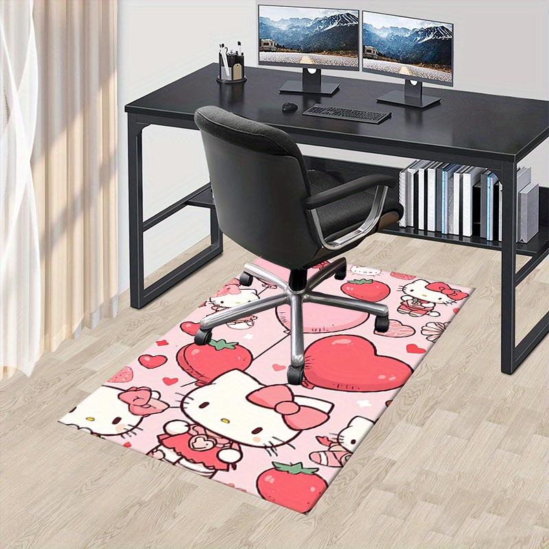 

1pc Hello Kitty Strawberry Heart Balloon Office Carpet Under Chair Mat Gift Universal Cute Kawaii Desk Rug for Room Decor Birthday Present B 60cm by 90cm