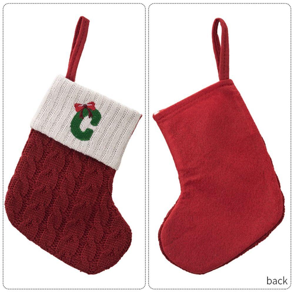 Alphabet Letter Letter Christmas Socks Red Candy Gift Bag New Christmas Pendant Home
