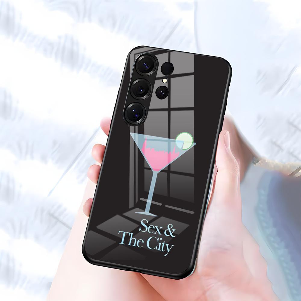 S-Sex And The City TV Phone Case For Samsung S26 S25 S24 FE S23 S22 S21 Plus S20 Ultra Note20Ultra Black Glass Cover