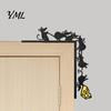Christmas Party Decoration Metal Mouse Door Topper, Funny 6 Mice And Cheese Slice Frame Decor, Punch Free Cute Rats Wall Art Corner Sign for
