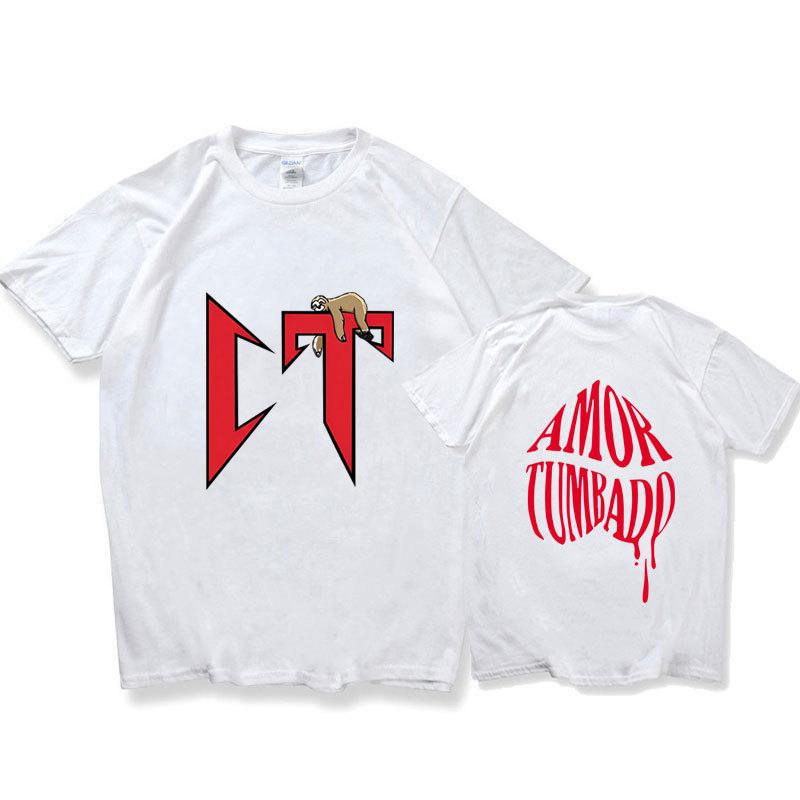 Natanael Cano Amor Tumbado Cotton T-Shirt Casual Loose Short-Sleeved Top For Men And Women S 2465₽