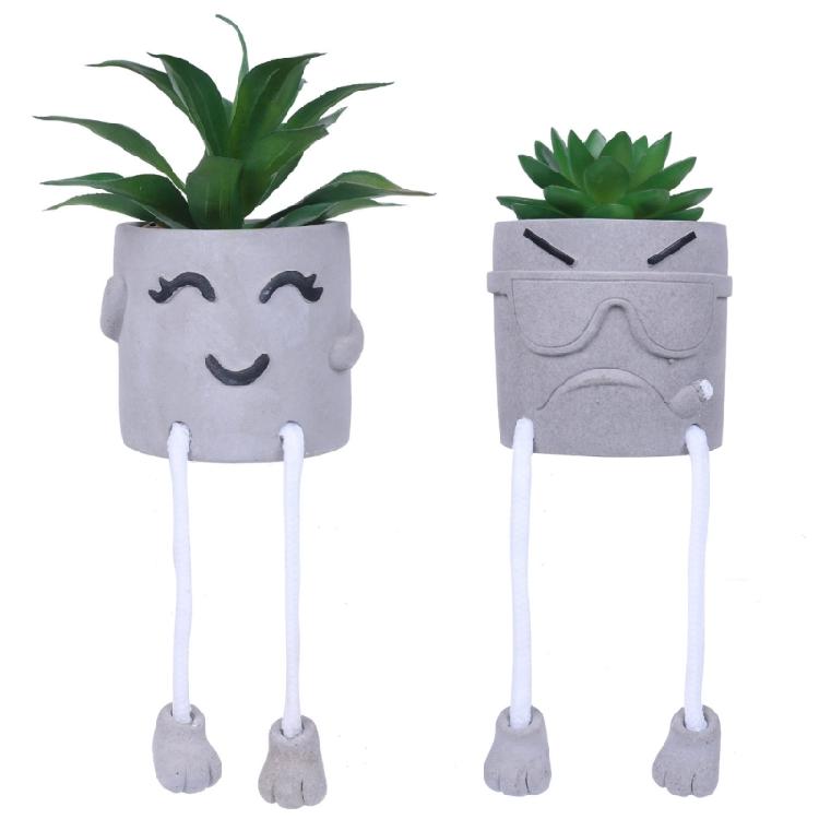 Face Hanging Leg Planter Pots for Indoor Outdoor Plant Smile Face Plant Pots Hanging Flowers Pots Face Planter