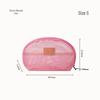 Portable Half-Round Mesh Makeup Bag - Compact Travel Toiletry & Lipstick Organizer