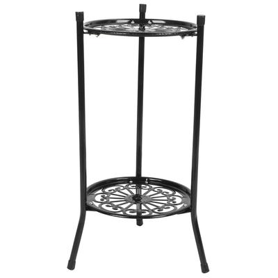 2-stufiger Pflanzenständer aus Metall, Blumentopfhalter, Ausstellungsregal, Heimdekoration, Gartenzubehör