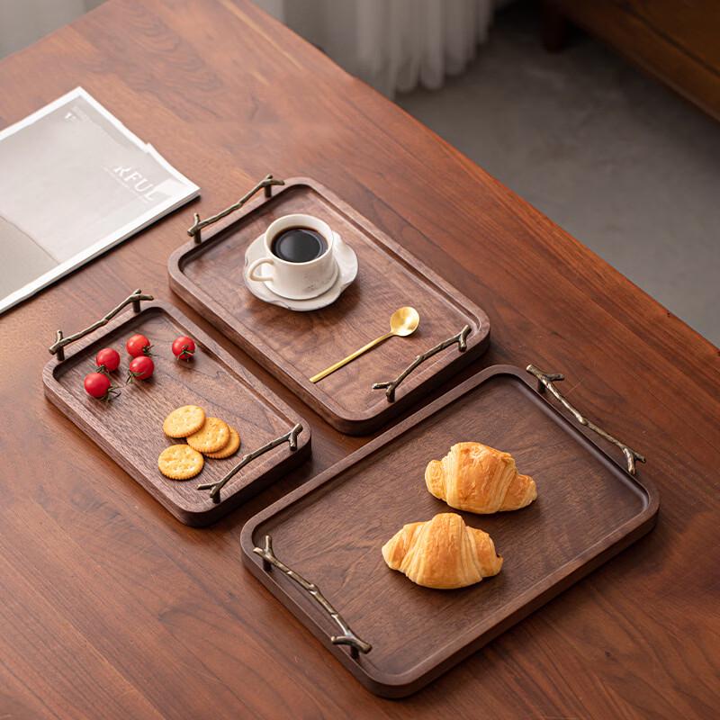 Chinese Style Black Walnut Solid Wood Serving Tray
