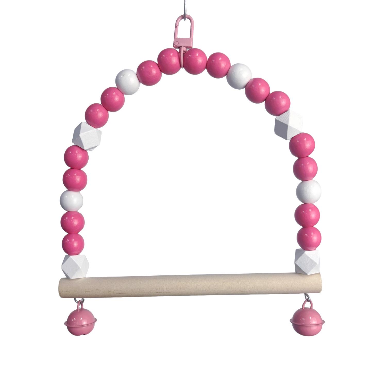 

Parrot Cage Accessories: Swing, Cloud Ladder, Nest, Decompression Toys for Cockatiel, Budgie, Parakeet, Small Birds. Red