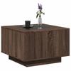 LED Coffee Table Brown Oak Effect 60 x 60 x 40 cm Wood Based Material