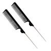 Vega Tail Hair Comb-Long Head With Long Tail, (India's No.1* Hair Comb Brand) For Women,Black, Pack 2, (VC21222)