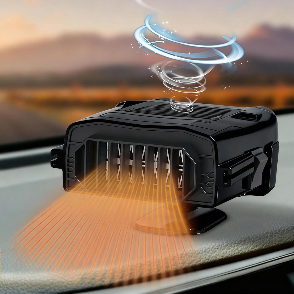 Car Heater 12V Portable Window Heating Fan Plug In Engine Igniter Windshield Defroster for SUV RV Tractor Trailer Automotive