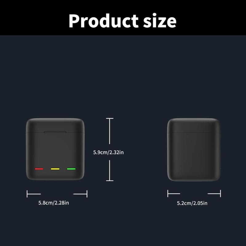3 Slot USB Charging Case For 13 Black Camera Batteries Charging Box Travel Carry Case with Cord Batteries Case