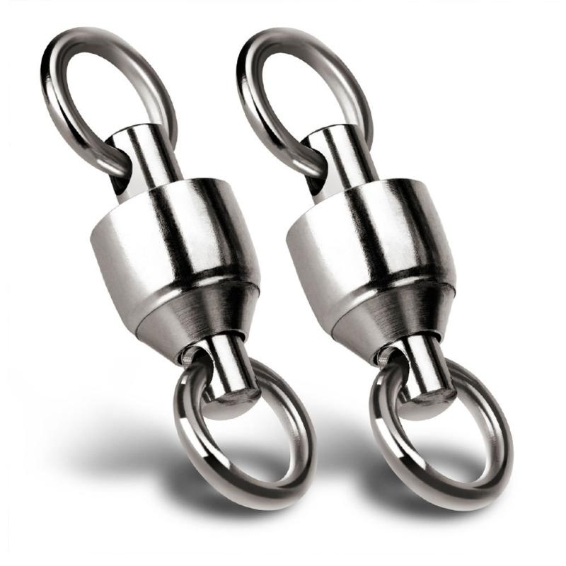 20Pcs Stainless Rolling Swivels Bearing Fishing Swivels Line Connector Barrels Swivels Connectors Fishing Accessory