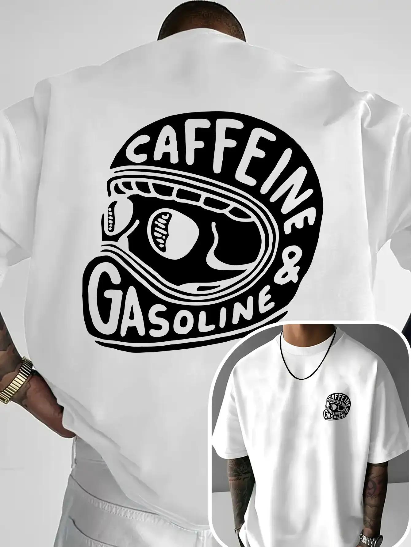 Men S Short-Sleeve T-Shirt Featuring a Caffeine And Gasoline Graphic Design of a Football Helmet XL
