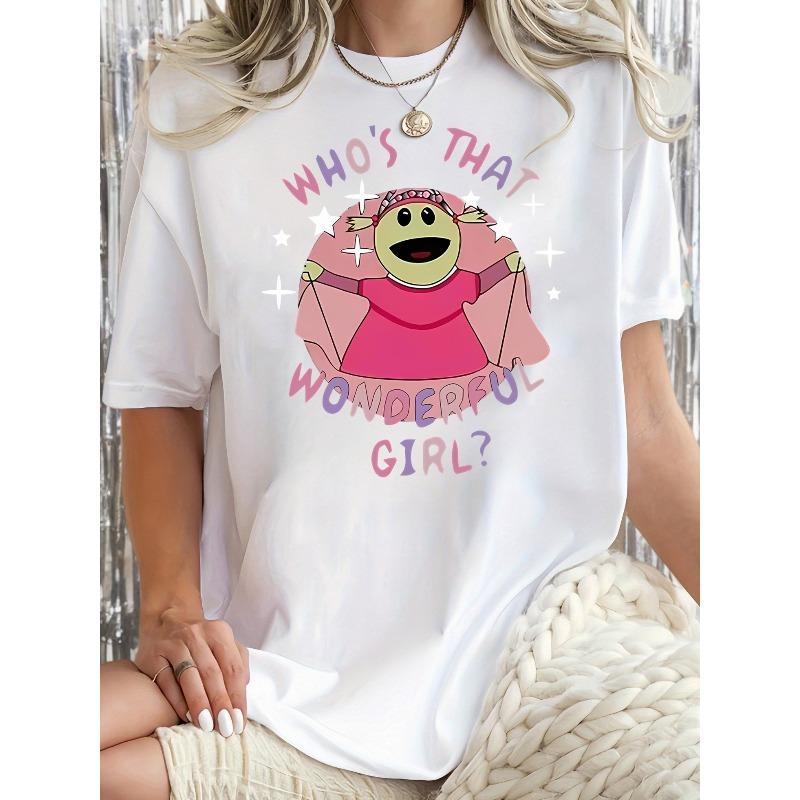 

Creative And Fun Minimalist Pink Patterned Printed Women S Casual Sports T-Shirt, Round Neck, Short Sleeves, Comfortable Summer Top for Holidays S белый