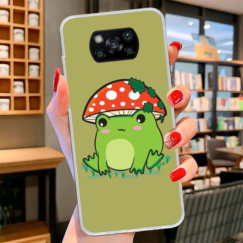 Cottagecore Frog Mushroom Kawaii Cover Phone Case For Xiaomi Poco F7 Ultra X7 X6 X5 Pro M7 Redmi 15C 15 13C 13 12C 12 10C 10 9A