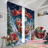 2pcs,2D Plane Printing Popular Curtain Panels Santa Claus Reindeer Sleigh Polyester (without Rod) Versatile All Perfect for