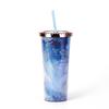 Tie-Dye Straw Cup 24Oz Double-Layer Plastic Water Cup Can Be Customized Creative Paper Card Diy