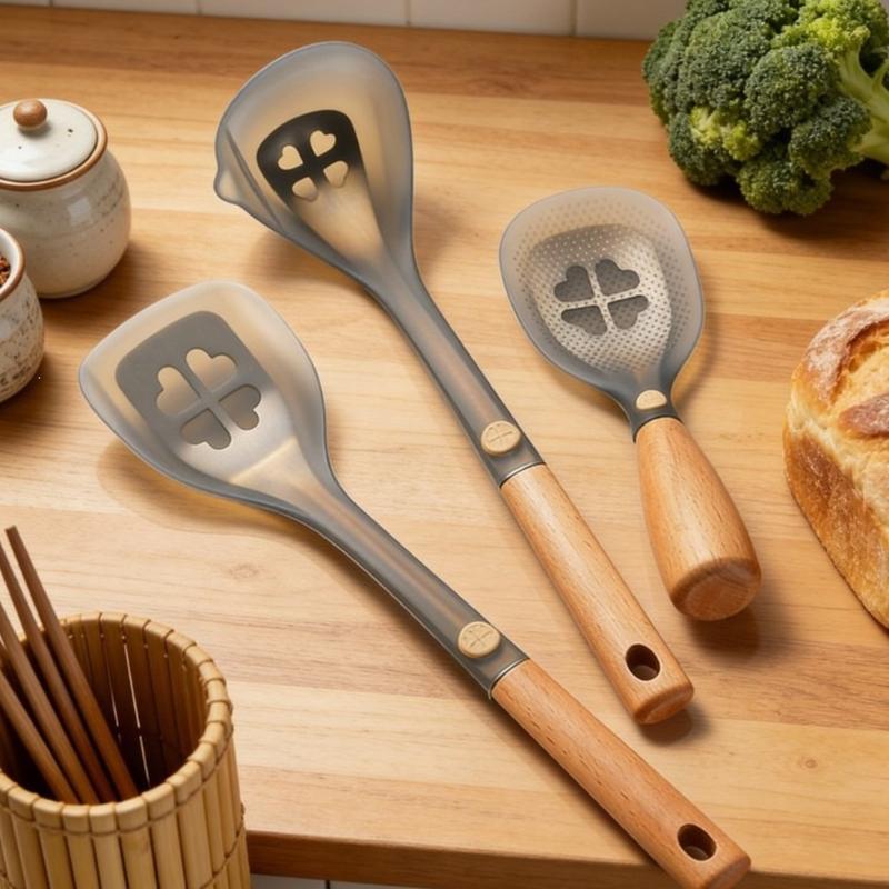 Silicone Spatula Cooking Spoon Heatproof Kitchen Tool With Comfortable Grip Perfect For Sauteing Baking And Serving