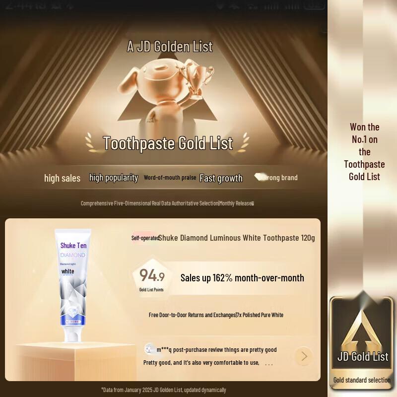 Shuke Diamond Bright Whitening Mint Toothpaste 3-Pack