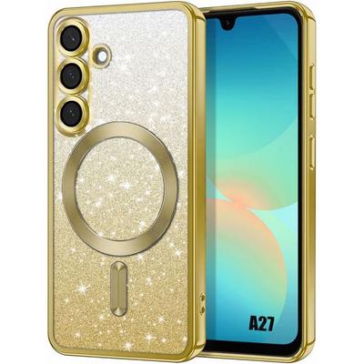 Case for Samsung Galaxy A27 5G, Glitter Silicone Protection with Magnetic Circle - Gold