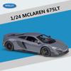 WELLY 1/24 McLaren 675LT Alloy Sports Car Model Diecast Metal Racing Super Car Vehicle Model Simulation Collection Kids Toy Gift