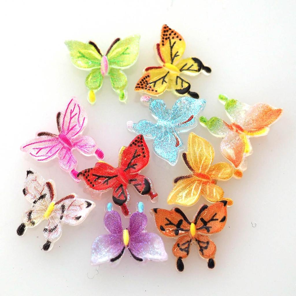 Sempiterno 100 Stück Kleine, Realistische Harzschmetterlinge zur Dekoration, Miniatur-Tiertiere - Aufbewahrung in einer Kunststoff-Aufbewahrungsbox. Perfekt für Heimwerker