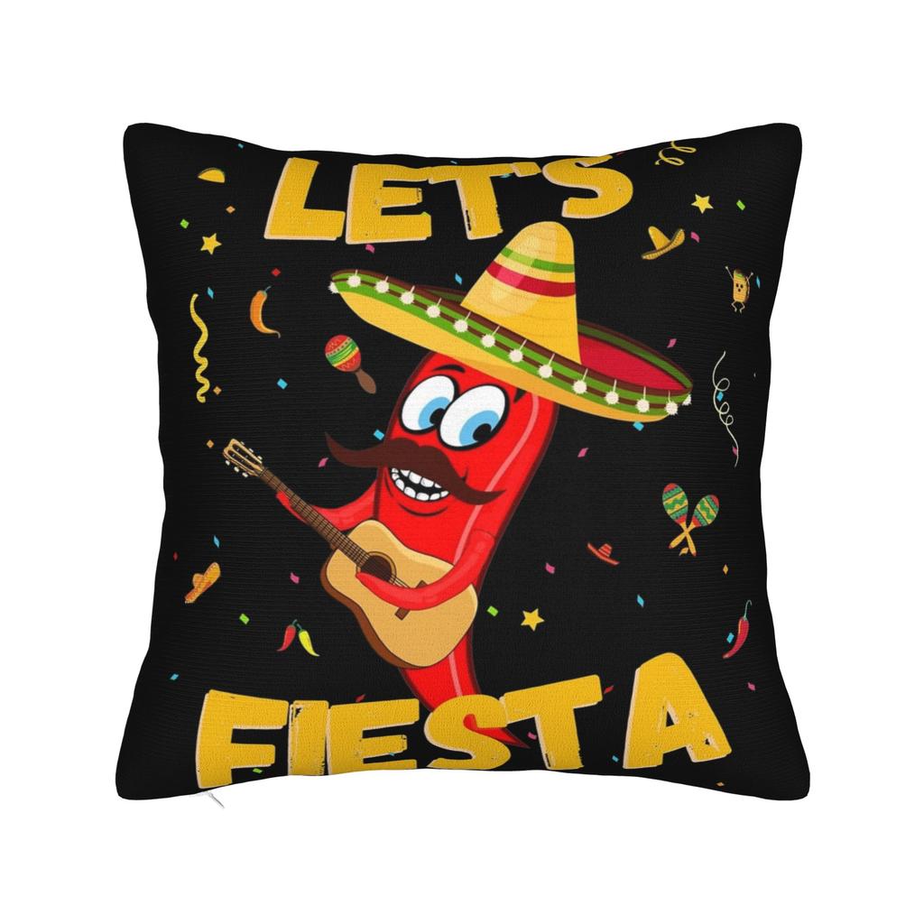 Let's Fiesta Cinco De Mayo  Pillow Covers Merchandise Printed Cushion Cover Decoration  Pillow Case Cover Home Multi Size