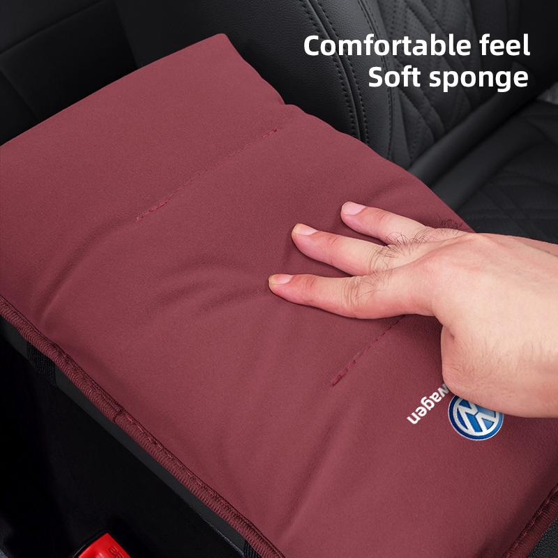 2026 Hot For Volkswagen VW Car Armrest Box Mat Arm Rest Support Cushion Soft Pad For VW GTI Rline Polo Golf Passat CC Tiguan Art