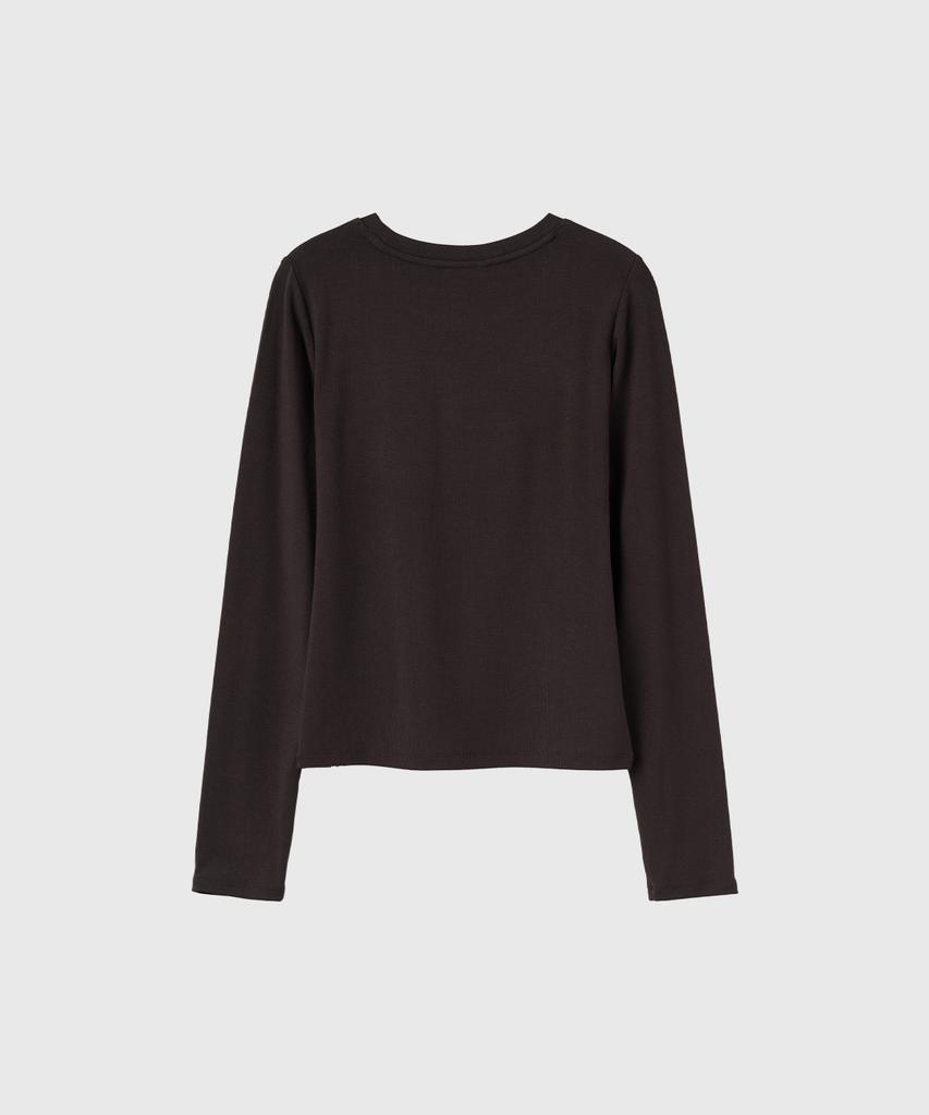 GENERALIDEA Round Neck Long Sleeve T-Shirt [Dark Brown] / Gf3Lts504