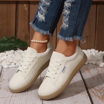 Little White Shoes Women's 2025 Spring and Summer Foreign Trade New Single Shoes Women's Shoes Casual Sports Shoes Solid Color White Board Shoes