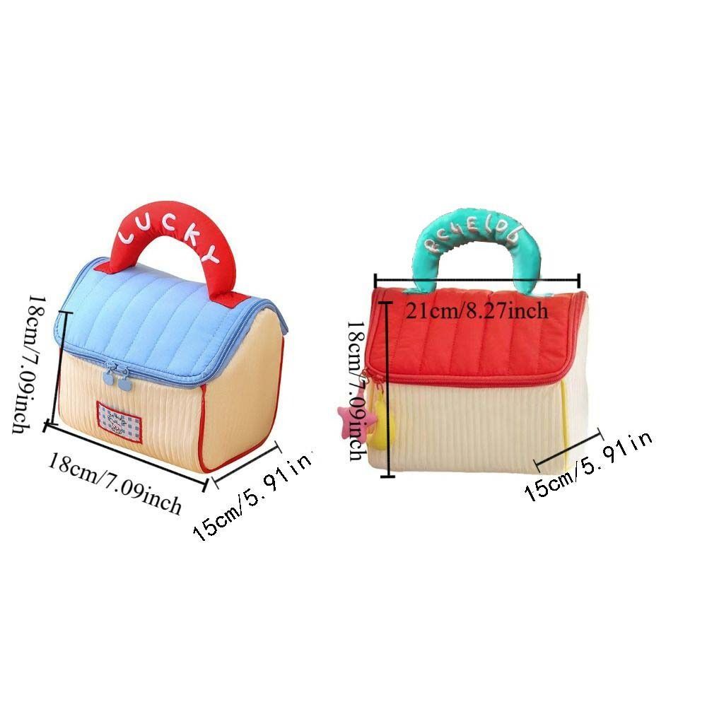 House-shaped Cute Cabin Makeup Bag Kawaii Portable Storage Bag Handheld Cosmetic Case  Travel
