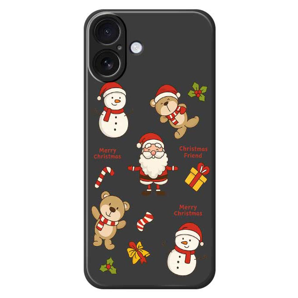 Für iPhone 17 Hülle Weihnachten Freunde Musterdruck Gerade Kante TPU Handy Rückseite