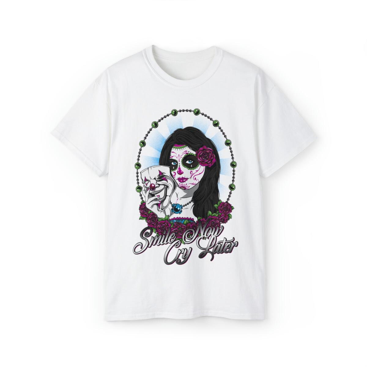 Мужская футболка Smile Now Cry Later чикано La Catrina 5XL 4XL 3XL XXL XL L M S S разноцветный