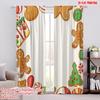 2pcs,2D Plane Printing Light Filtering Curtains Christmas Cookies Gingerbread Sweets (2) Polyester Woven (without Rod) Outdoor