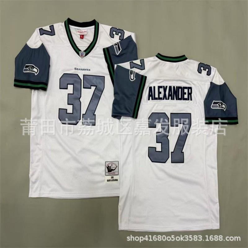 Seattle Seahawks Retro NFL Football Jersey Mens Cotton Team Apparel Vintage 80 96 12 10 37 45 55 24 25 31