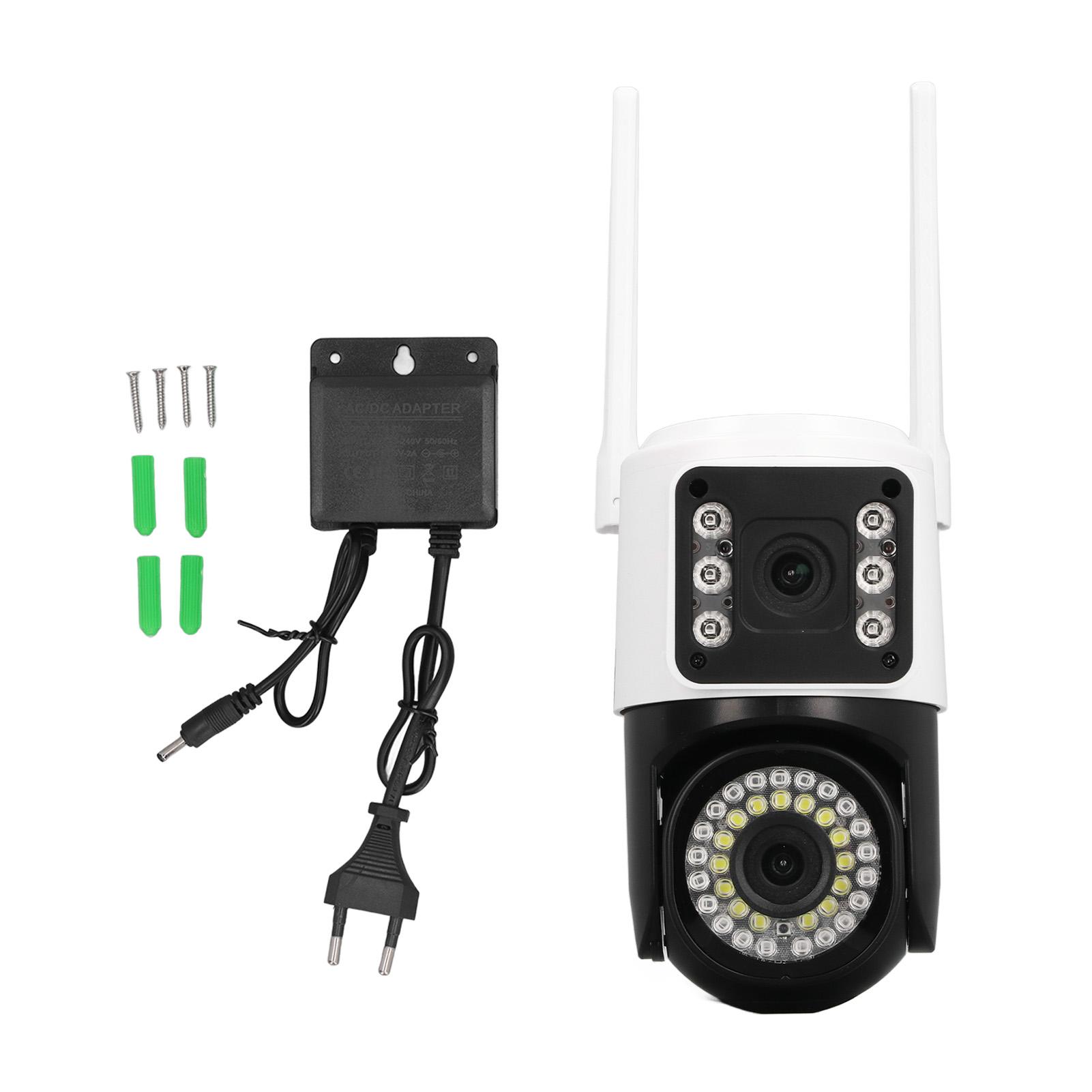 

Dual Lens Security Camera HD 2MP Night Vision Motion Detection Two Way Talk 2.4G WiFi Home