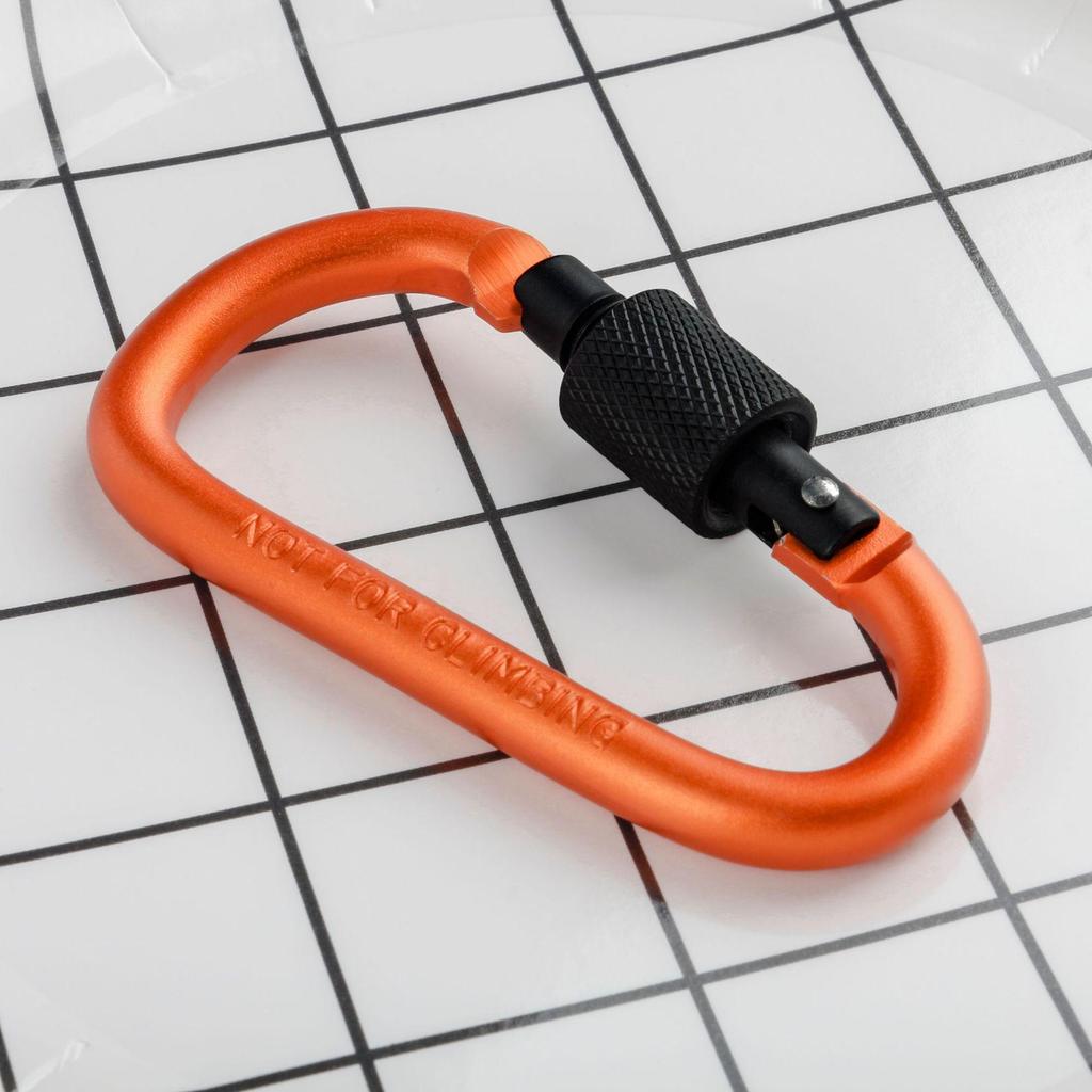 8CM D-Shaped Aluminum Carabiner with Lock - High Quality, Thickened Screw Gate Snap Hook for Backpack