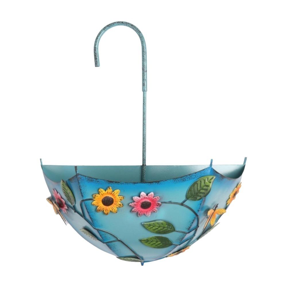 Decorative Umbrella Shaped Flower Pot Wall Mounted Hanging Flower Pot  Home Decor синий