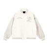 Unisex Streetwear Baseball Jacket Casual Oversized Bomber With Letter Embroidery Color Block Design