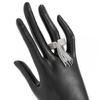Party Outfit Ring with Flowing Drop Detail, Bead Chain Statement Design and Open Metal Tone Fit for Streetwear