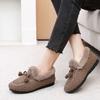 Winter Warm Womens Flat Shoes Indoor Cotton Slippers with Thick Sole Anti-Slip Warm Footwear Soft Bottom Plush Postpartum Shoes