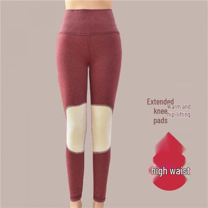 High Waist Thermal Knee-Lined Leggings for Women - Thick, Fleece-Lined, Winter Warmth and Body Shaping.
