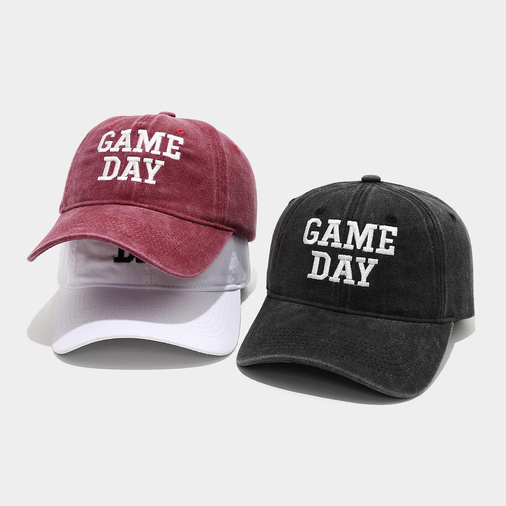 American washed old GAME DAY letter embroidered baseball cap women's street casual cap men's hat