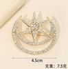 Baroque Luxury Moon Star Design Men's Women's Brooch Pins Jewelry Accessories Wedding Holiday Party Couple Surprise Gift