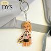 Dekorativer Taschenanhänger Acryl Volleyballmädchen Schlüsselanhänger, Cartoon Spieler Autoschlüsselanhänger Ring, Schlüsselanhänger Schultaschen Rucksäcke Geldbörsen