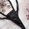 Women's Sexy Lingerie Set Ginkgo Leaf Embroidered Mesh Lingerie Low-cut Sheer Bra Set