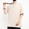 2022 Chinese Style Men's Casual Cotton Linen T-shirt, Retro Plus Size Long Sleeve Tang Suit